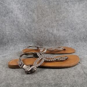 Merona Shoes Womens 9.5 Sandals Casual Slats Slingback Thong Braided Fashion